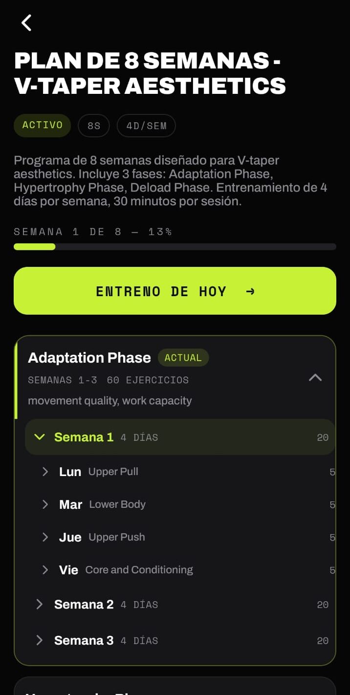 American Iron app — 8-week plan built from your assessment