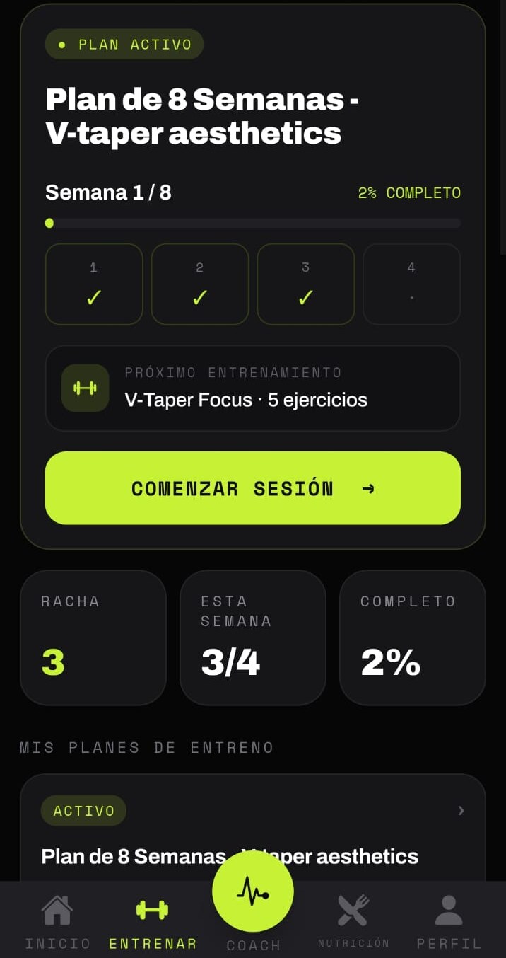 American Iron app — active training plan